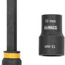 DEWALT FLEXTORQ Socket and Socket Extension, 4 in 1, 7mm & 8mm, 10mm & 13mm, with 6 inch Extension, Double Ended Nut Driver (DWADENDEXT-2MM), Black