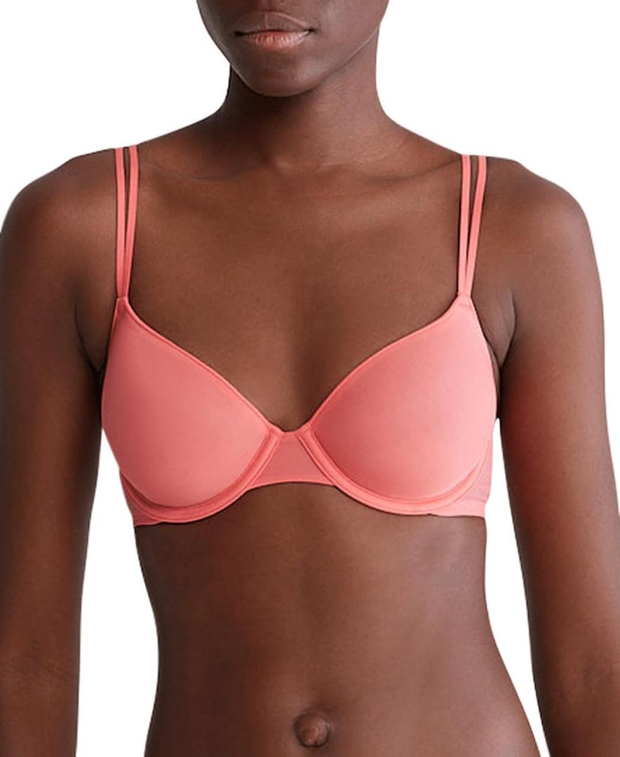 Calvin Klein Women's Sheer Marquisette Lightly Lined Demi Bra (34A)