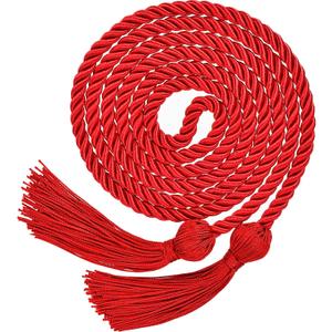 TecUnite Graduation Cords Honor 2026 Polyester Yarn Decorative 67" Long Garland Twist Ties with Tassels for Bachelor Gown Graduation(Red)