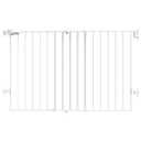 Babelio 31.5-55" No Bottom Bar Baby Gate Extra Wide, 2-in-1 Auto Close Dog Gate for The House, Stairs and Doorways, with Large Walk Thru Door, White