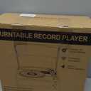 Vinyl Record Player Turntable with Built-in Bluetooth Receiver & 2 Stereo Speakers, 3 Speed 3 Size Portable Retro Record Player for Entertainment and Home Decoration (Brown)