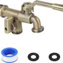 Outside Water Faucet,Outdoor Wall Mounted Garden Double Faucets Two 3/4 inch Brass Ball Valves Water Tap Frost-Proof Outside Spigot Replacement with 2 Outlets for Home Balcony (Bronze 3/4" Male Inlet)