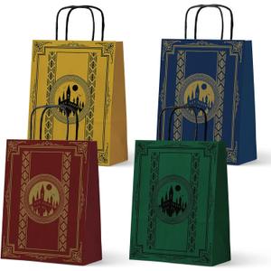 WEEPA 24 Pcs Magical Wizard Party Favor Bags Wizard School Paper Gift Bags with Handles Magical Goodie Bags for Birthday Party Decorations