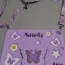 Wollony for iPad 9.7 Case iPad 6th 5th Generation Cases with Screen Protector Shoulder Strap Butterfly Wings Stand Cute Cartoon Silicone Cover for Girls Kids for iPad Air 2th Case 9.7'' 2018 Purple