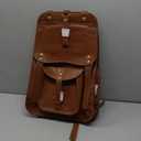 Satchel And Fable Vintage Full Grain 21 Inch Leather Laptop Large Backpack Casual Bookbag Daypack Camping Travel Rucksack Knapsack, Large