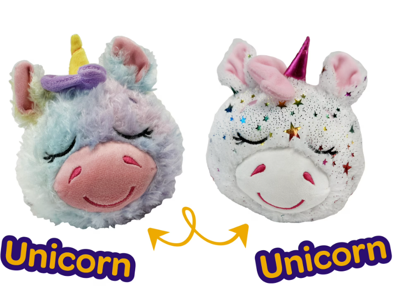 Happy Nappers FlipaZoo Unicorn Children's Plush Toy, Reversible, Sparkle/Rainbow
