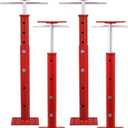 4 Pack House Jacks for Leveling 19''-36''Adjustable Support Jack,17636LBS Max Capacity Each Screw Pole Jack,for Temporary Support for Leveling-Red