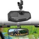 2025 New Flag UTV Rear View Mirror, 360 Adjustable, or1.5-2.0 Round Roll Cages, Compatible with Polaris RZR, Pioneer, Kawasaki Mule, Can Am X3, High Definition Anti-Vibration Design