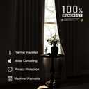 Dark Green 100% Blackout Curtains 72 Inch Length 2 Panels for Bedroom Insulated Solid Linen Textured Room Darkening Drapes with Hooks Back Tab Black Out Window Curtain Living Room 52x72