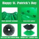 St. Patrick's Day Tutu Skirt for Women, Green Shamrock Adult Ballet Dance Tulle Dress Costume Party Dress (Green, M)