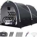 Happy Travel Bike Storage Tent Shed, Outdoor Waterproof Bicycle Covers Shelter with Window for 2/3/4/6/8 Bikes,Oversized Outside Portable Sheds for Lawn Mower,Garden Tools