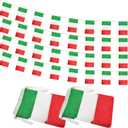 100 Feet Italy String Flag, 76 Pcs Italian Banner Flag, Small Mini World Banner Flags for Sports Events, Bars Decorations, School Festivals, Party Decorations, Celebrations (Italy)