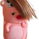 Case Compatible with iPhone 12/12 Pro,Cute 3D Kawaii Funny Ugly Beaver Cartoon Cover with Keychain Soft Silicone Gel Drop Protector Women Girls