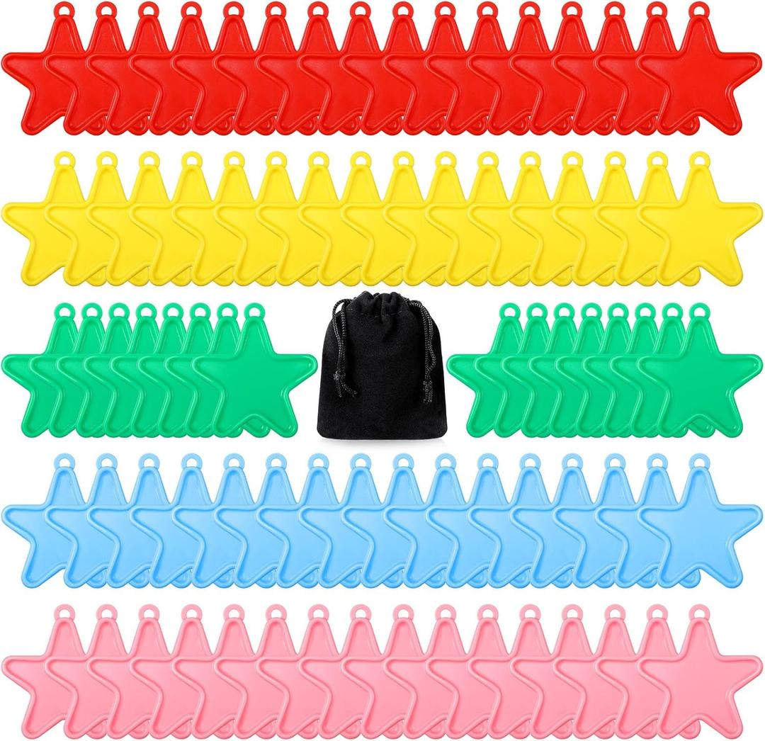 Lenwen 80 Pcs Balloon Weights Plastic Colorful Weights for Balloons for Birthday Party Decoration Wedding Holiday Celebration(Star Shaped,Rainbow)