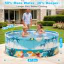 Foldable Swimming Pool for Kids 47.2"x17.7" Hard Plastic Portable Dog Pool Anti-Slip Collapsible Pets Bathtub Kiddie Pool Indoor Outdoor Backyard (Beach Party 48'')