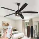 Fanbulous Farmhouse Ceiling Fans with Lights and Remote, 60 Inch Black