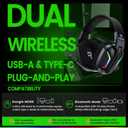 WESEARY Wireless Gaming Headset for PS5, PS4, PC, Switch & Mac, 20ms Ultra-Low Latency, 2.4GHz USB & Bluetooth 5.4 Gaming Headphones with Mic, 50H Battery Life, 3D Spatial Audio, Dynamic Lighting