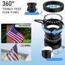 ZMTECH 6 FT Thicken Stainless Steel Flag Pole Without Bracket for Outside House, Residential or Commerical, 1 Inch Tangle Free Flag Pole Kit for Porch/Boat(Without Bracket, Flag, Black)