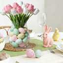 KJX 24 Pcs Plastic Speckled Easter Eggs, 2.4in 4 Colors Faux Pastel Speckled Eggs Bowl Vase Filler, Decorative Easter Eggs for Home Tables Centerpieces DIY Craft Spring Decor (Pastel)