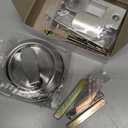 Storefront Door Mortise Lock Double Keyed Deadbolt, Thumb Turn Locks Double sided Stainless Steel Ring Handle (silver)