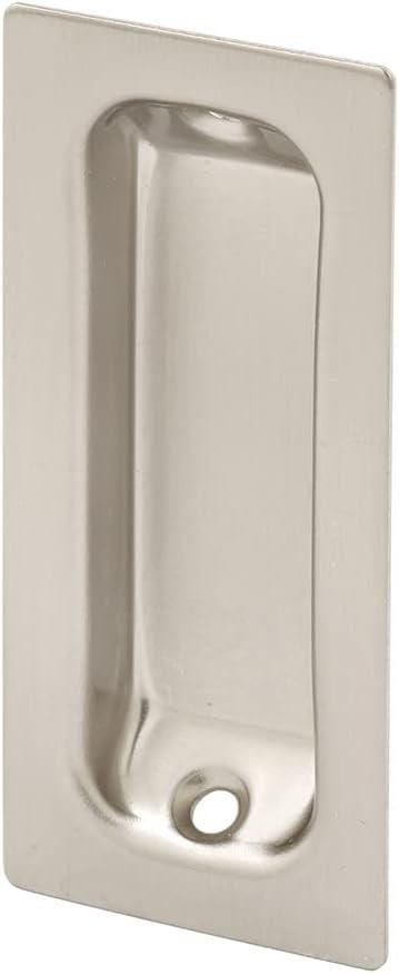 Prime-Line N 7342 Brass Closet Door Pull, 3-1/4 Inches H x 1-3/8 Inches W, Satin Nickel (2 Pack)