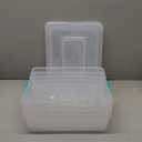 Clear Stackable Storage Bins with lid Storage Boxes Durable Plastic Organizer Containers for Home Office, Kitchen, Craft Supplies (10 Quart, 4 Pack Green)