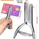 Hole Punch 1/8 Inch, Heavy Duty Single Hole Punch, Paper Card Portable Handheld Long Hole Puncher Single 2 Inch Reach Deep for PVC Paper ID Cards Plastic Cardboard (1/8"-3mm Hole)