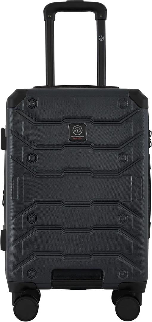 Wrangler ATG Trailway Expandable Hardside Luggage, Jet Black, 22" Carry-On