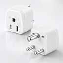 US to India Plug Adapter 2 Pack, Type D Travel Adapter for India & Nepal
