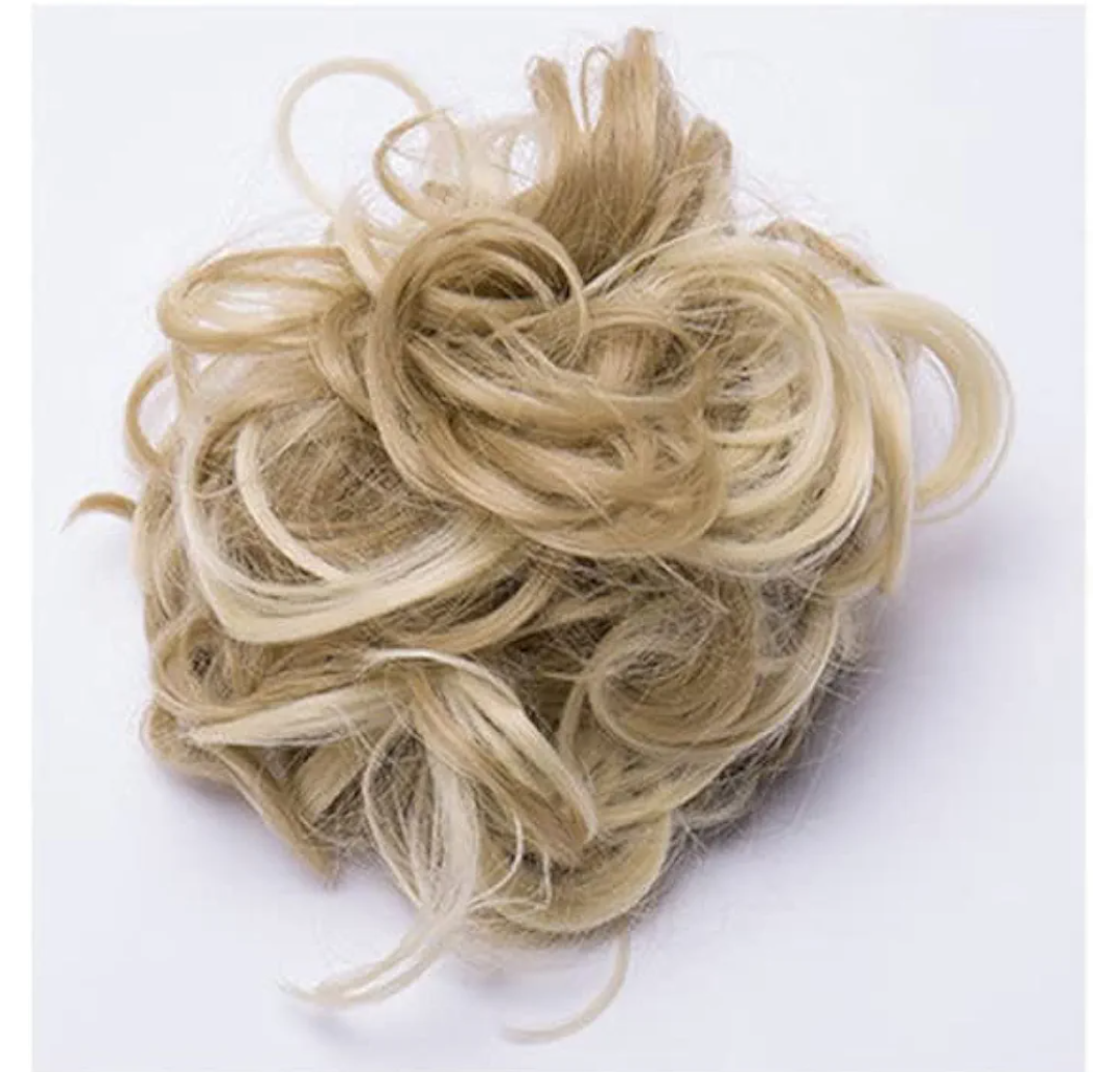 Women Synthetic Messy Chignon Hair Rubber Ponytail 2 Pisces