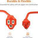 Amazon Basics 100 Foot 3-Prong Vinyl Indoor/Outdoor Extension Cord, Long Power Cord, Grounded Plug for Safety, Moisture Resistant, 10 Amps, 1250 Watts, 125 VAC, Orange