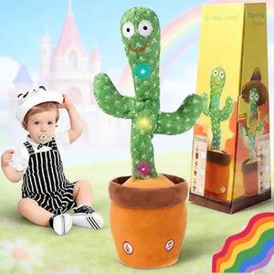 Talking Cactus Toy for Babies 6+ Months & Toddlers - Dancing Singing Repeating Cactus Toy with 120 Songs & Lights, Interactive Plush Gift for Kids Age 1 2 3 4 5 6