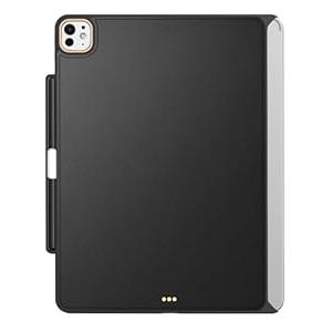 MagicKeyboard Compatible Case for iPad Pro 11 inch M4/M5 2024/2025, Cover with Apple Pencil Holder for Smart MagicKeyboard Folio Slim Durability, Durable Leather, (Keyboard Not Included), Clear, Black