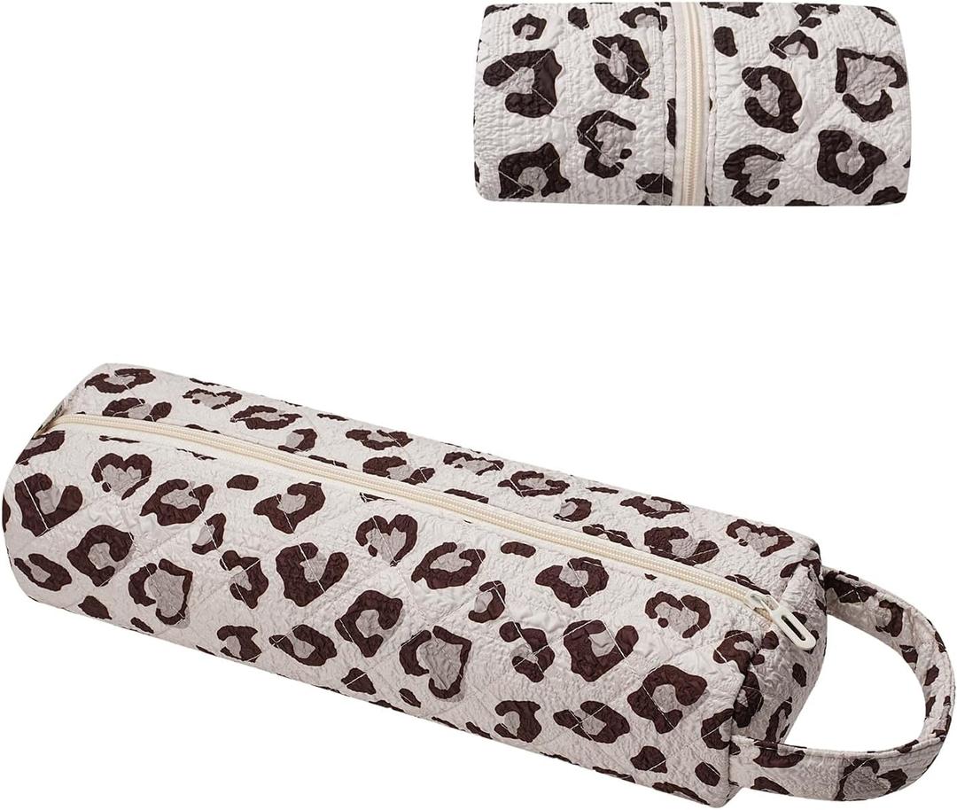 RSRSLEII Quilted Hair Tools Travel BagHair Styling Accessories Storage Case for Shark FlexStyle, Dyson Airwrap Hair Dryer, Curling Iron, Revlon Hair ToolsPortable and foldable(02Leopard print)
