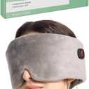 Heated Eye Mask, Neck Heating Pad for Neck Pain Electric Dry Eyes Sinusitis, Cordless Heated Scarf with 3 Temperature Modes 2500mAh 20 Minutes Auto-Off, Gifts for Men and Women(Grey)