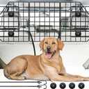 Gtongoko Dog Car Barriers for SUVs, Vehicles, Cars, Trucks, Upgraded Adjustable Heavy-Duty Wire Mesh Pet SUV Barriers Universal-Fit, Car Accessories Safety Travel, 2pcs 51.2In Elastic Ropes Included