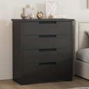 GarveeHome 4 Drawer Dresser for Bedroom, Natural Chest of Drawers with Embedded Handles Design, Wooden Dresser Organizer for Living Room, Nursery, Hallway and Entryway