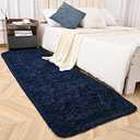 Zedrew Navy Blue Runner Area Rugs for Bedroom Living Room, 2x6 Feet Fluffy Bedside Rugs, Soft Shaggy Carpet Rug for Kids Room Nursery, Furry Cute Rugs for Girls Boys Dorm Room Home Decor