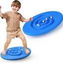 Kids Maze Balance Board - Wobble Trainer for Ski Surf Snowboard, Non-Slip Sensory Rocker Ages 3-12, Core Therapy & Skate Prep (Ocean blue)