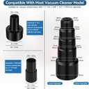 Universal Vacuum Attachments for Shop Vac, 2 1/2" to 1 1/4" Vacuum Hose Adapter, 1 7/8" to 1" Adapter Dust Brush Extension Wand Flexible Crevice Tool Attachment Kits for Shop Vac Accessories