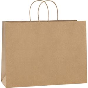 BagDream 16x6x12 Inches 50Pcs Brown Kraft Paper Bags with Handles Bulk, Large Gift Bags for Shopping, Grocery, Retai, Merchandise, Party Favor Gifts, Recyclable Paper Sacks