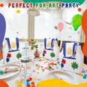 Maitys 16 Pack Apron Shape Art Paint Party Favor Bags Colorful Paint Splatter Paper Goodie Treat Bag with Handle for Art Themed Birthday Party Back to School Gift Baby Shower Supplies