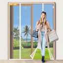 Yotache White Magnetic Screen Door Fit 72" x 80" Doors, Screen Size 74" x 81" Double Door Net Curtain for Sliding Door