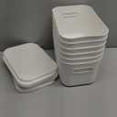 Amazon.com - 6 Pack White Storage Bins with Lids Stackable Storage Container for Organizing, Small Storage Boxes with Handle for Shelves, Cute Organizer Bins for Craft, Snacks, 9.85x6.9x5.7 inch