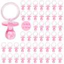 72 Pcs Baby Shower Pacifiers, 2.75 Plastic Pacifiers for Baby Shower Game, Baby Shower Decoration DIY, Gender Reveal Party Table Scatter/Baby Shower Party Favors, Pink Pacifiers Baby Shower