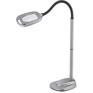 LIGHT IT! By Fulcrum, 20072-401 MultiFlex LED Floor Magnifier Lamp, Silver, Single pack