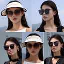 Trendy Cateye Aviator Gradient Sunglasses For Women Men Vintage Metal Sun Glasses