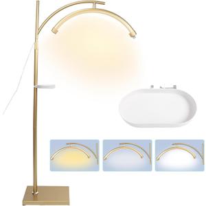 Lash Light Lash Lamp for Eyelash Extensions Adjustable LED Floor Eyelash lamp Half Moon Light Tattoo Shadowless Lighting for Beauty Skincare Nail Tech Tattoo Artists WR Gold