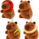 1Pack Capybara Plush Keychain, Valentines Keychains for Class, Capybara Stuffed Animal Toys, Cute Capibaras Peluches Keychain for Bag Charms, Birthday Valentines Party Favors Gifts for Girls Boys