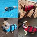 HAOCOO Dog Life Jacket Vest Saver Safety Swimsuit Preserver with Reflective Stripes/Adjustable Belt Dogs?Blue Bone,L
